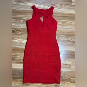 Emerald Sundae Bandage Dress Color Red Size S